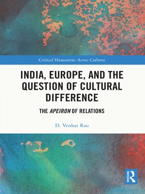 cover image of India, Europe and the Question of Cultural Difference